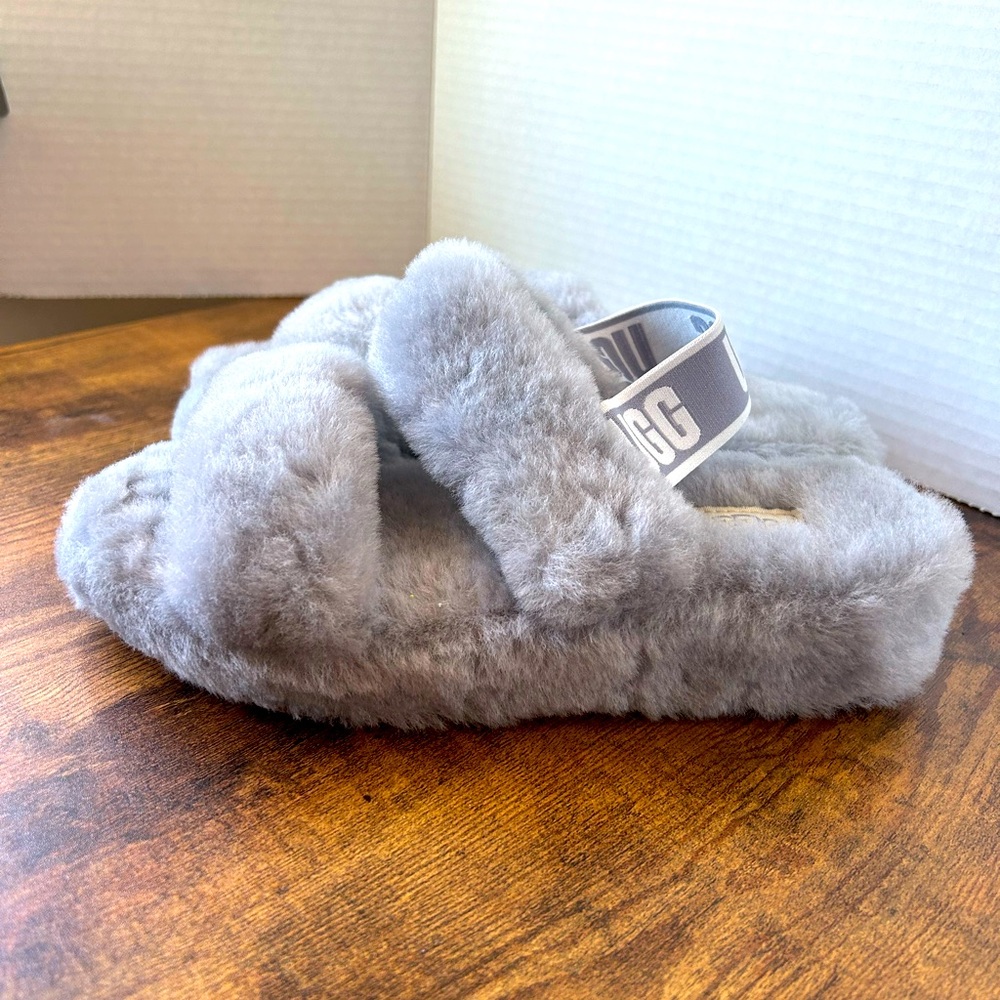 New Ugg Fluff Yeah Slides In Grey - image 1